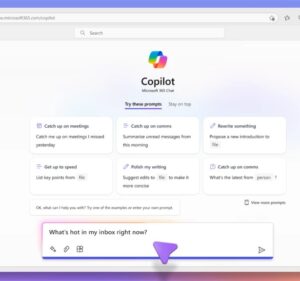 Captura de pantalla de Copilot en Microsoft 365