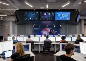 Imagen de un centro de operaciones en seguridad