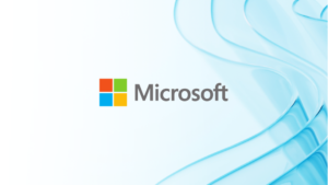 Logo de Microsoft con un fondo azul