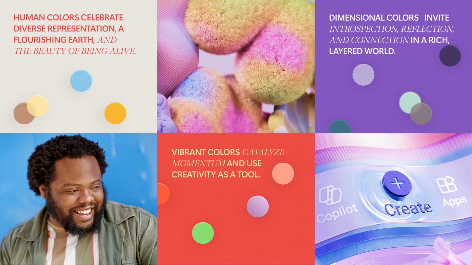 Imagen con los valores que representa la nueva paleta de colores de Microsoft