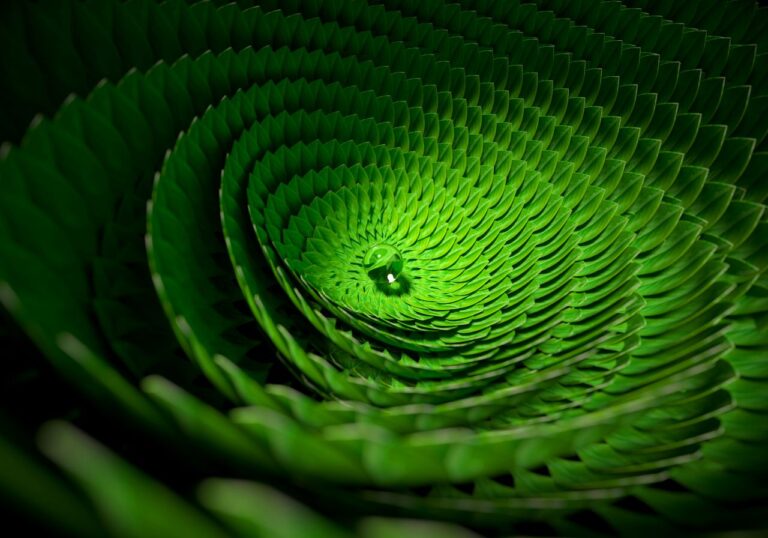 Ilustración abstracta en tonos verdes