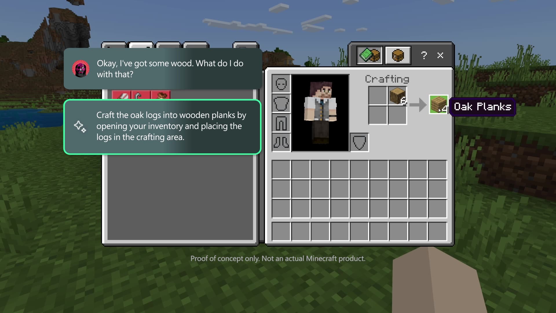 Prueba de concepto de Copilot for Gaming en Minecraft.