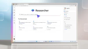 Captura de pantalla de la interfaz de usuario del agente Researcher